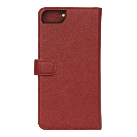 Essentials iPhone 6/7/8/SE (2020), Läder wallet avtagbar, röd