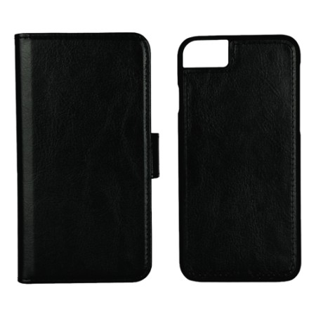 Essentials iPhone 6/7/8/SE (2020), PU wallet 3 kort avtagbar, svart