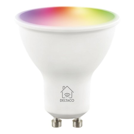 DELTACO SMART HOME RGB-älylamppu, GU10, 2,4GHz, 5W, 470lm
