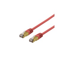 DELTACO S/FTP Cat6a patch cable, delta cert, LSZH, 1m, red