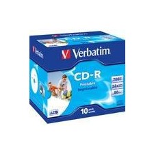 Verbatim CD-R, 52x, 700 MB/80 min, 10-pakkaus,jewel case,AZO,printable