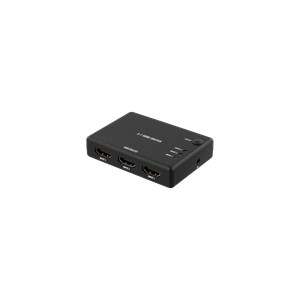 DELTACO HDMI-kytkin, 3 sisääntuloa ja 1 ulostulo, 4K 60Hz, 7.1, musta