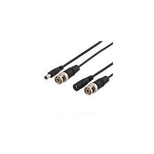 DELTACO coaxial cable with BNC and power, BNC m - m, 2,1mm, 10m, black