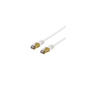 DELTACO S/FTP Cat6a patch cable, delta cert, LSZH, 0,5m, white